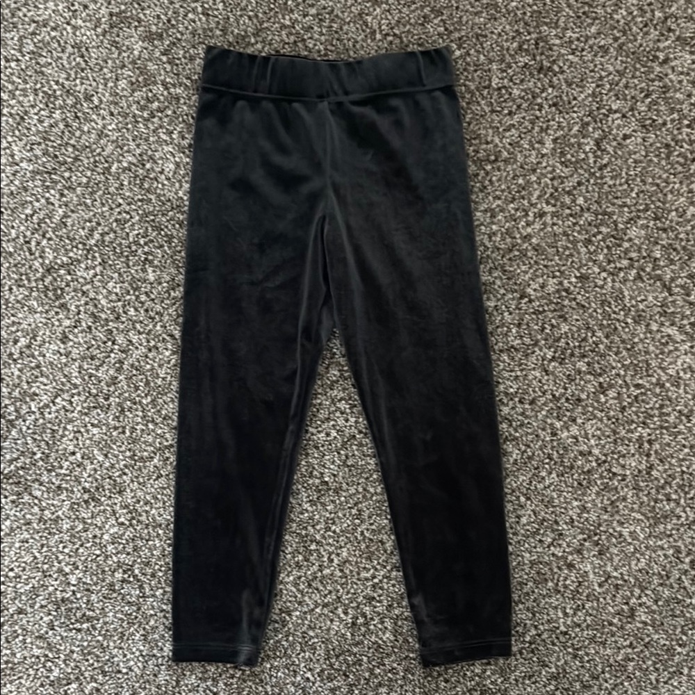 Kids Black Velvet Leggings